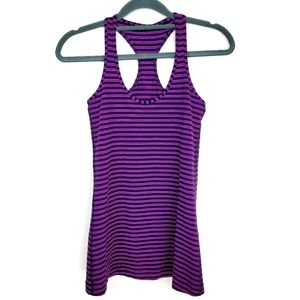 Lululemon Cool RacerbackDouble Trouble Stripe Ultra Violet Black Grape